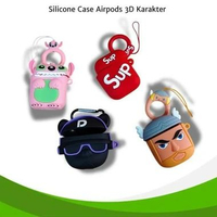 Case Airpods 1 2 (BUKAN PRO) Premium Karakter Lucu 3D Cartoon TWS i12 - (HANYA CASE BUKAN AIRPODS) -