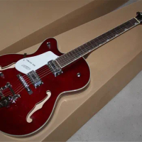 Top Quality Custom Left Handed 6120 wine red Electric Guitar with Tremolo
