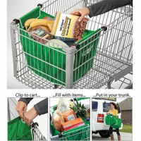 Magic Fish 1 pc Shopping Bag Foldable Eco-friendly Reusable Large Trolley Supermarket Large Capacity Tote Bag