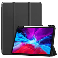 For Apple iPad Pro 12.9 2021 2020 iPadPro 12.9" inch Tablet Case Custer With Pen Holder Bracket Flip Fold Stand Leather Cover