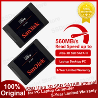 Sandisk SSD Ultra 3D SSD 500GB 1TB 2TB 4TB SATA III SSD Hard Drive Internal Solid State Disk High Speed for Desktop Laptop PC