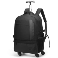 New Men Multifunction Trolley backpack boarding suitcase back pull dual-use boy business trolley travel bag waterproof luggage