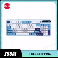 Kzzi Z98AI Bluetooth Wireless Keyboard Mechanical Keyboard 3 Mode RGB Hot Swap Intelligent Writing Gasket Gamer Office Keyboards