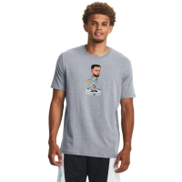 【UNDER ARMOUR】UA 男 CURRY BOBBLE HEAD 籃球短T-Shirt_1379859-035(鋼色)