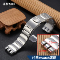 Watchband Replacement For Swatch Steel Strap YOS440 441 439 455 456 Solid Stainless Steel Bracelet 23mm Yos Watch Band