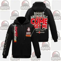 Rabbit And Wheels Vontega Hoodie Casual Zipper Hoodie Motor Bikers Hits Bapak Jokowi Trend L