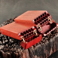 9/17 Sticks Blood Ebony Flip Cigarette Case Sets Solid Wood Hand-rolled Smoking Portable Storage Box Pocket Sealed Fine Holder