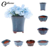 Chinese Style Bonsai Pots Breathable Stoneware Bonsai Pots With Holes Bonsai Training Flowerpot Ceramic Crafts
