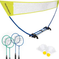 Easy Setup Badminton Set - Backyard Outdoor Game for Family Fun - Includes 2 Racket &amp; 2 Shuttlecocks