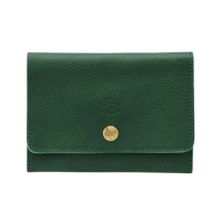 【IL BISONTE】女款 Alberese 牛皮按扣皮夾/錢包(綠色)