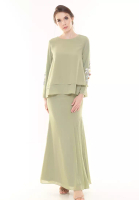 Rina Nichie Couture Gloria Kurung Kedah Modern in Apple Green