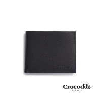 Crocodile 鱷魚皮件 男生皮夾 Rocky系列 7卡 雙層鈔票 短夾- 0103-09905-黑藍兩色