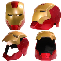 Hot Toys The Avengers Iron Man 1:1 Adult Children Head Wear Helmet Eyes Can Glow Action Figures Desktop Ornament Kids Xmas Gift