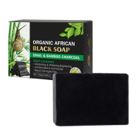 Vegan Natural Bar Soap Black African Handmade Soap With Premium Bamboo Charcoal Cold Pressed Face And Body Bar Soap