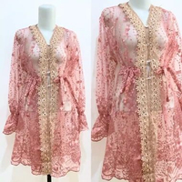 Outer Azura Tunik Tille Brukat Wanita | Kebaya Brukat Modern | Outer Brukat Kondangan Wisuda Lebaran