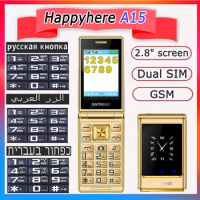 Flip dual screen 3.0" original flip cheap senior touch mobile phone clamshell Cell phones in Russian Arabic Hebrew keyboard