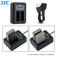 JJC USB Dual Battery Travel Charger for Olympus BLS-50 BLS-5 BLS-1 E-M10 &amp; Mark II III, E-PL9 E-PL8 Camera Battery Replace BCS-5