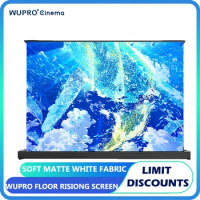 Wupro Electric Floor Rising Screen Soft Matte White Anti-Light 92-120 inch For Ultra Short Throw Projector ALR Ultra Thin Screen