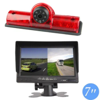 HD 720P Misayaee Brake Light Night Vision Stop lights Camera+7''monitor for Transporter Nissan NV Passenger Cargo Van 2009-2019