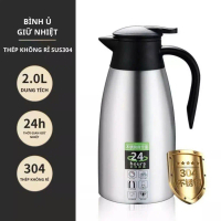 ẤM GIỮ NHIỆT CAO CẤP , BÌNH Ủ , PHÍCH INOX 304 , BÌNH GIỮ NHIỆT CỠ LỚN 2000ML - Ấm Giữ Nhiệt Pha Trà