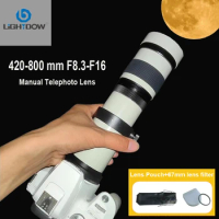 Lightdow 420-800mm F8.3 Manual Zoom Super Telephoto Lens with T Mount Ring for Nikon D3500 D5600 D7500 D500 D600 Camera Lenses