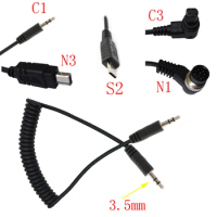 10pcs/lot 3.5mm Remote Shutter Release Cable Connecting Cord C1 C3 N1 N3 S2 For Canon Nikon Sony Pentax