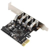 Kad perluasan PCIe 4 port, adaptor hub USB 3.0 PCIe (5 Gbps)