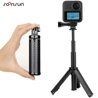 SOONSUN Mini Selfie Stick Tripod Kit for GoPro 12 11 10 9 8 7 6 5 4 SJCAM AKASO Insta 360 DJI Action Camera Go Pro Accessories