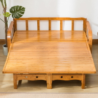 竹床 折疊床椅折疊竹床竹沙發床可折疊兩用雙人涼床多功能簡易