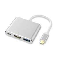 【ZA喆安】3合1 USB Type-C HUB轉接集線器(支援Type-C HDMI投影/充電/傳輸 適用MacBook/iPhone/iPad/筆電)