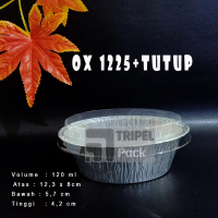 Aluminium Foil Cup OX-1225 + Tutup, Macaroni Schotel, Klapertart