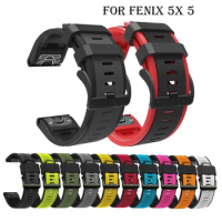 22mm 26mm Watch Strap For Garmin Fenix 5 6 5X 6X Pro Plus 3 HR Sapphire Soft Silicone Smartwatch Wrist Band Fenix 7X 7 Bracelet