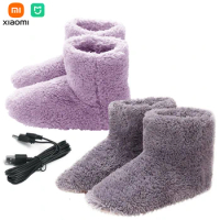 Xiaomi Mijia Super Soft Winter Warm Snow Boots USB Charging Washable Comfortable Plush Electric Heated Shoes Foot Warmer Shoes