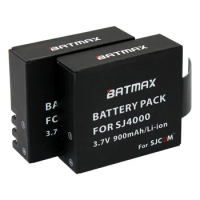 Batmax 2 pcs 900mAh Batteries for SJ4000 SJCAM Battery SJCAM SJ4000 WiFi SJ5000 WiFi Plus M10 SJ5000 plus SJ6000 SJ7000 SJ8000