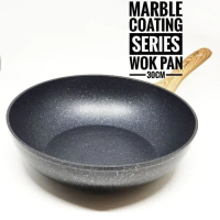 Wajan Fry Wok Pan Induksi Anti Lengket YOSHIKAWA Marble Ceramic Wok