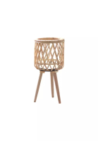 DILAS HOME Woven Rattan Plant Pot Holder Stand (Small)