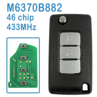 M6370B882 Auto Remote 433MHz ID46 Chip 2 Buttons Replace Flip Car Key For Mitsubishi Pajero 2015-2021