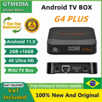 GTMEDIA G4 PLUS 4K UHD Android Smart TV Box Amlogic 905W2 2GBRAM+16GBROM Set Top Box Built-in Wifi 2.4G/5.8G+BT4.1 M3U Decoder