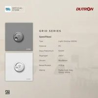 DUTRON GRID Series Dark Grey Lampu Dimmer / Dimmer Lampu / Saklar Peredup Lampu