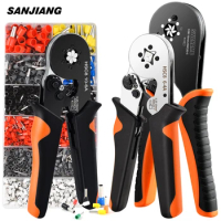 Tubular Terminal Crimper Kit 0.08-16mm² /0.25-10mm² HSC8 6-4/16-6 Electrical Crimping Pliers Clamp Sets Wire Tips Hand Tools