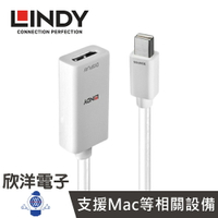 ※ 欣洋電子 ※ LINDY林帝 MINI DISPLAYPORT公 To HDMI母 轉換器 10cm (41014_A) 支援Mac iMac 電子材料