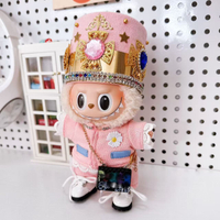 Labubu 拉布布 潮玩公仔 毛絨玩偶 收藏擺件 labubu同款權志龍娃衣17cm三代帽子拉布布衣服labubu娃衣GD