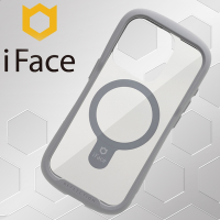 日本 iFace iPhone 15 Pro Reflection MagSafe 抗衝擊強化玻璃保護殼 - 莫蘭迪灰色