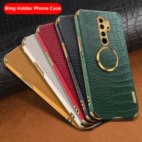 Snake Back Cover For Redmi Note 8 Pro Ring Holder Stand Case For Redmi Note8 Note 8T Note 8 2021 Shockproof PU Leather Crocodile