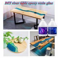 Crystal glue DIY river table epoxy glue transparent glue two component AB Adhesive hard glue large table floor epoxy Adhesive