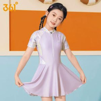 內地直送 - 361度儿童泳衣24年新款连体裙式女童泳衣可爱泳衣女孩儿童中大童