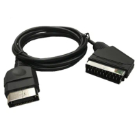1.8M/70.87in RGB SCART Cable 24Pin High Difination Fit for TV AV, Scart RGB Cable for XBOX 360 Game Console