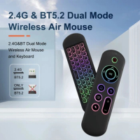M5 2.4G&amp;BT5.2 Remote Control 7 Color Backlit Wireless Air Mouse Keyboard Android TV Box for Android Windows Mac Os Linux