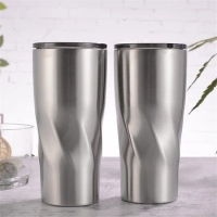 100pcs/Lot Water Mug Twisted Tumbler Cup 20oz/600ml 30oz/900ml 18/8 Stainless Steel 2-Wall Insulated Vacuum Slide Lid