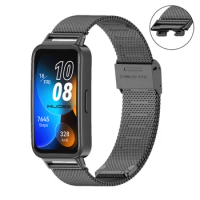Milanese Watch Band For Huawei Band 8 Stainless Steel Mesh Bracelet Strap Loop For Huawei Band 8
